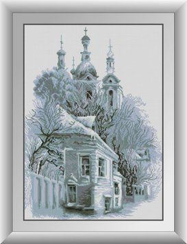 Картина мозаїка Засніжена церква Dream Art (DA-31022) 48 x 68 см фото інтернет-магазину Raskraski.com.ua