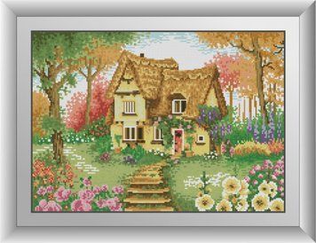 Картина зі страз Будинок в кольорах Dream Art (DA-30548) 35 х 49 см фото інтернет-магазину Raskraski.com.ua