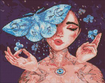 Набор алмазной мозаики Прикосновение бабочки &copy;lesya_nedzelska_art Идейка (AMO7451, На подрамнике) 40 х 50 см фото интернет-магазина Raskraski.com.ua