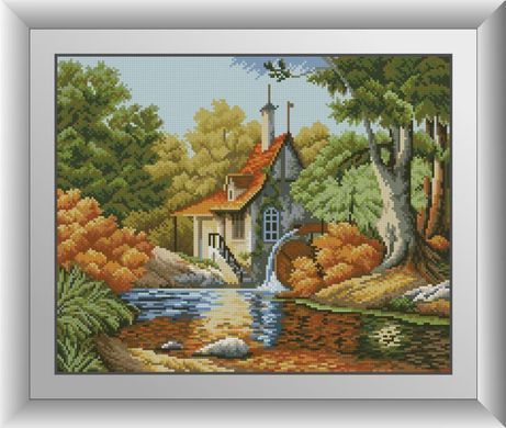 Картина стразами Осінній млин Dream Art (DA-30822) 37 x 46 см фото інтернет-магазину Raskraski.com.ua