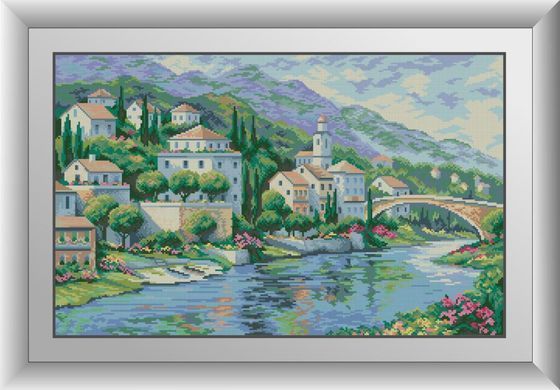 Картина алмазами Итальянский городок Dream Art (DA-30922, Без подрамника) 45 x 72 см фото интернет-магазина Raskraski.com.ua