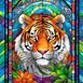 Картина стразами Казковий тигр ТМ Алмазна мозаіка (DMF-438) — фото комплектації набору