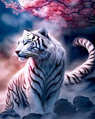 Картина мозаика Белый тигр My Art (AR-3166, На подрамнике) фото интернет-магазина Raskraski.com.ua