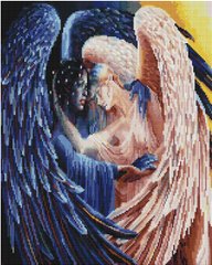 Картина стразами Два ангела Алмазная мозаика (OSF099, Без подрамника) фото интернет-магазина Raskraski.com.ua