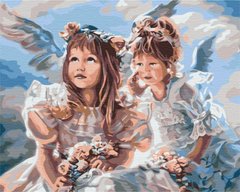 Раскраска для взрослых Небесные ангелы (BSM-B51908) фото интернет-магазина Raskraski.com.ua