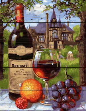 Картина по номерам на дереве Вино и виноград (RA-GXT28186) Rainbow Art фото интернет-магазина Raskraski.com.ua