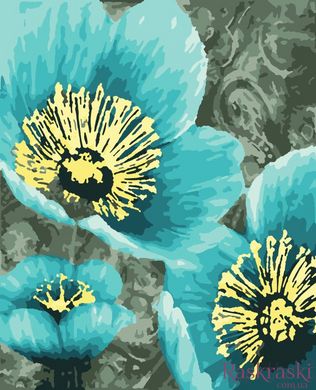 Розмальовка по цифрам Блакитні квіти (з золотою фарбою) (ART-B-3301) Artissimo фото інтернет-магазину Raskraski.com.ua