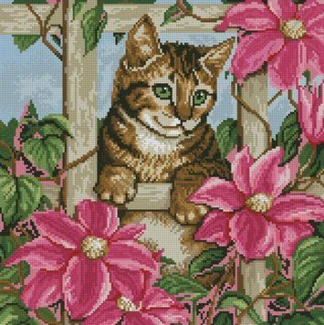 Набір алмазної вишивки Цікавість кошеня (40 х 40 см) Dream Art (DA-31555) 40 х 40 см фото інтернет-магазину Raskraski.com.ua
