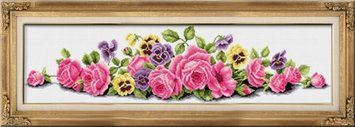 Алмазная вышивка Неаполитанский букет (полная зашивка, квадратные камни) Dream Art (DA-30083, Без подрамника) 84,5 х 21,5 см фото интернет-магазина Raskraski.com.ua