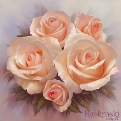 Алмазна вишивка Ніжні троянди Диамантовые ручки (GU_188925) фото інтернет-магазину Raskraski.com.ua