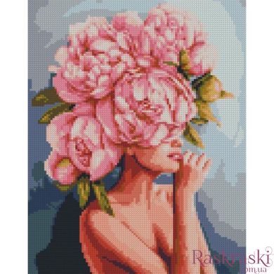 Картина алмазная вышивка Волосы-цветы Strateg (SR-HX415, На подрамнике) фото интернет-магазина Raskraski.com.ua