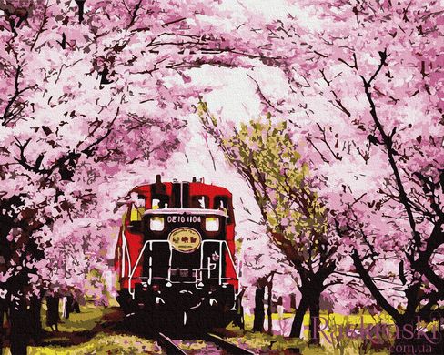 Картины по номерам Поезд в весну (BRM30098) фото интернет-магазина Raskraski.com.ua