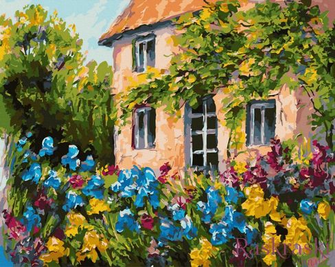 Картина по номерам Дом в цветах (BK-GX43170) (Без коробки)