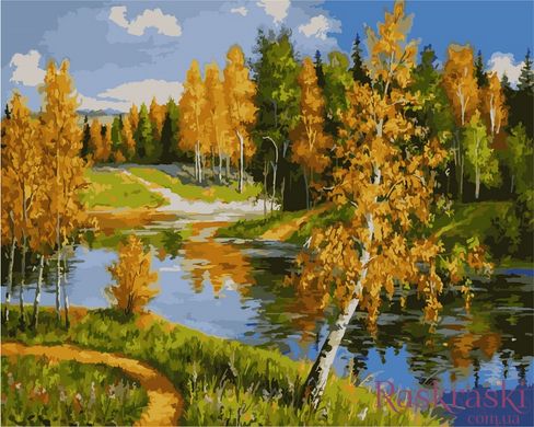Раскраска по цифрам Осень в лесу (AS0990) ArtStory фото интернет-магазина Raskraski.com.ua