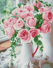 Алмазна вишивка Букет ніжних троянд BrushMe (GF5455) фото інтернет-магазину Raskraski.com.ua