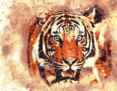 Картина за номерами Вогняний тигр (SR-DY128) Strateg (Без коробки)