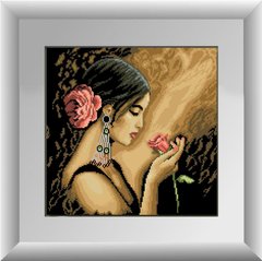 Набор алмазная вышивка Испанка с цветком (полная зашивка, квадратные камни) Dream Art (DA-30168, Без подрамника) фото интернет-магазина Raskraski.com.ua