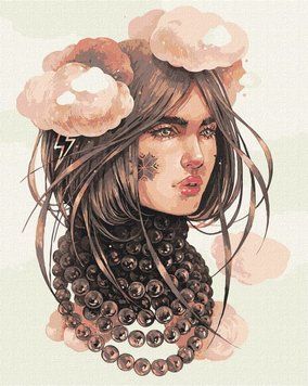 Розмальовка по цифрам Хмарливі думки &copy;lesya_nedzelska_art (KH4995) Ідейка 40 х 50 см фото інтернет-магазину Raskraski.com.ua