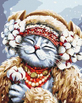 Картина по номерам Киса Зима &copy;Марианна Пащук (BSM-B53412) 40 х 50 см фото интернет-магазина Raskraski.com.ua