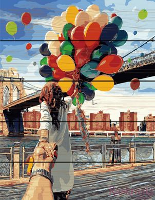 Картина по номерам на дереве Следуй за мной. Бруклинский мост (RA-GXT4371) Rainbow Art фото интернет-магазина Raskraski.com.ua