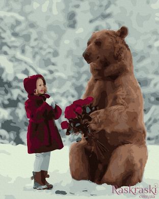 Картина раскраска Маша и медведь (BRM40819) фото интернет-магазина Raskraski.com.ua
