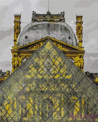Раскраска по цифрам Пирамида Лувра (BS52517) (Без коробки)