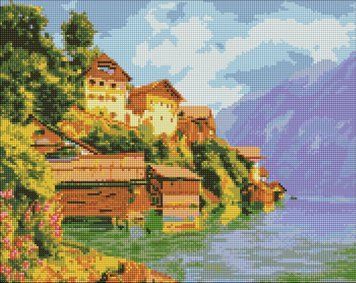 Мозаика алмазная Уютный залив &copy;Екатерина Терещенко по мотивам Ferdinand Waldm&uuml;ller Идейка (AMO7529, На подрамнике) 40 х 50 см фото интернет-магазина Raskraski.com.ua