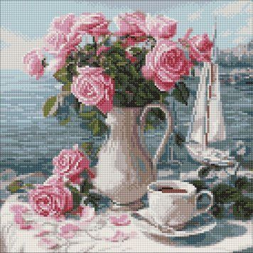 Алмазная живопись Утренняя роза &copy;art_selena_ua Идейка (AMO8341, На подрамнике) 40 х 40 см фото интернет-магазина Raskraski.com.ua