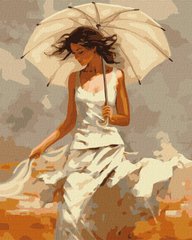 Картина по номерам Девушка с зонтиком ©art_selena_ua (KHO8365) Идейка (Без коробки)