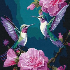 Картина за номерами Казкові птахи з фарбами металік ©art_selena_ua (KHO6582) Ідейка (Без коробки)