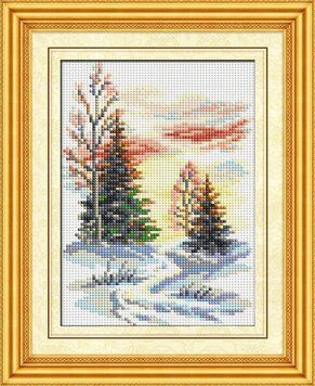 Картина стразами Зимовий пейзаж (повна зашивання, квадратні камені) Dream Art (DA-30187) 17 х 26 см фото інтернет-магазину Raskraski.com.ua