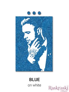 Заказать портрет по фото flip-flop с блестками, холст 70х90 см Blue on white фото интернет-магазина Raskraski.com.ua