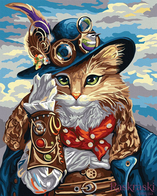 Алмазна вишивка Кіт у капелюсі My Art (MRT-TN974) фото інтернет-магазину Raskraski.com.ua
