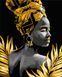 Картина за номерами Африканка © Mykhailyshyna Daria (чорне полотно) (BSM-BB0013) — фото комплектації набору