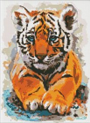 Алмазная мозаика Маленький тигрёнок Идейка (AMO7483, На подрамнике) фото интернет-магазина Raskraski.com.ua