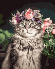 Картина за номерами Кіт у квітах (BK-GX42068) (Без коробки)