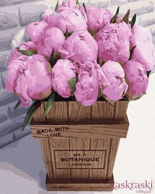 Картина за номерами Букет рожевих півоній (BRM36092) фото інтернет-магазину Raskraski.com.ua