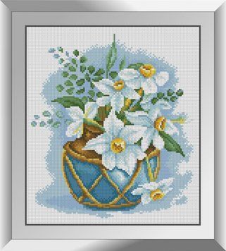 Картина мозаїка Нарциси у вазі Dream Art (DA-31275) 30 x 34 см фото інтернет-магазину Raskraski.com.ua