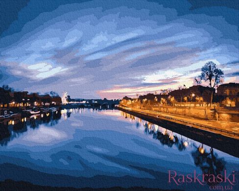 Картина по номерам Вид на ночную реку (BRM23841) фото интернет-магазина Raskraski.com.ua