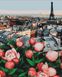 Картина за номерами Піони з видом на Париж (BSM-B53781) — фото комплектації набору