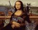Розмальовка для дорослих Мона Ліза з котами (BRM41871) — фото комплектації набору
