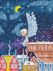 Алмазная мозаика Ангелок над городом Никитошка (EJ1616, На подрамнике) фото интернет-магазина Raskraski.com.ua