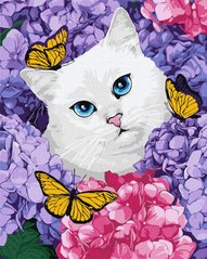 Раскраска по номерам Белый котик ©Kira Corporal (KHO6537) Идейка (Без коробки)