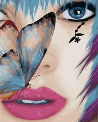 Рисунок по цифрам Девушка с бабочкой (ANG597) (Без коробки)