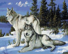 Картина из мозаики Волки на снегу ColorArt (CLR-PSP007, На подрамнике) фото интернет-магазина Raskraski.com.ua
