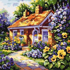 Картина по номерам Дом в цветах. ДВП (AS2053) ArtStory (Без коробки)