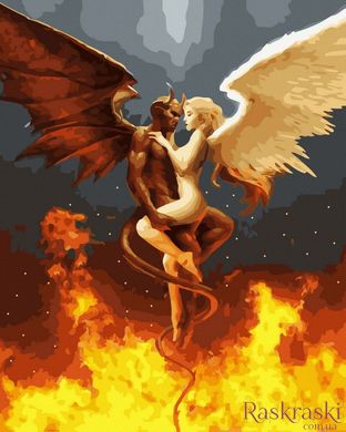 Картины по номерам Ангел и демон (ANG494) (Без коробки)
