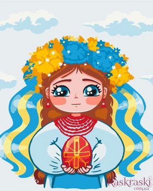Картина за номерами Маленька україночка ©Ольга Бородай (BS53155) (Без коробки)