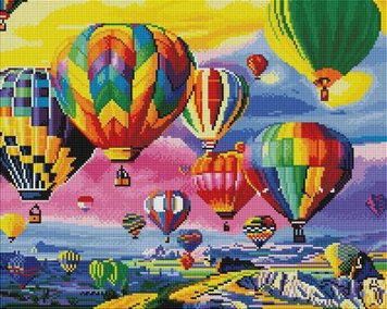 Картина из мозаики Воздушные шары ColorArt (CLR-PSP108, На подрамнике) фото интернет-магазина Raskraski.com.ua