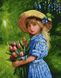 Картина за номерами Дівчинка з тюльпанами (BK-GX27292) (Без коробки)